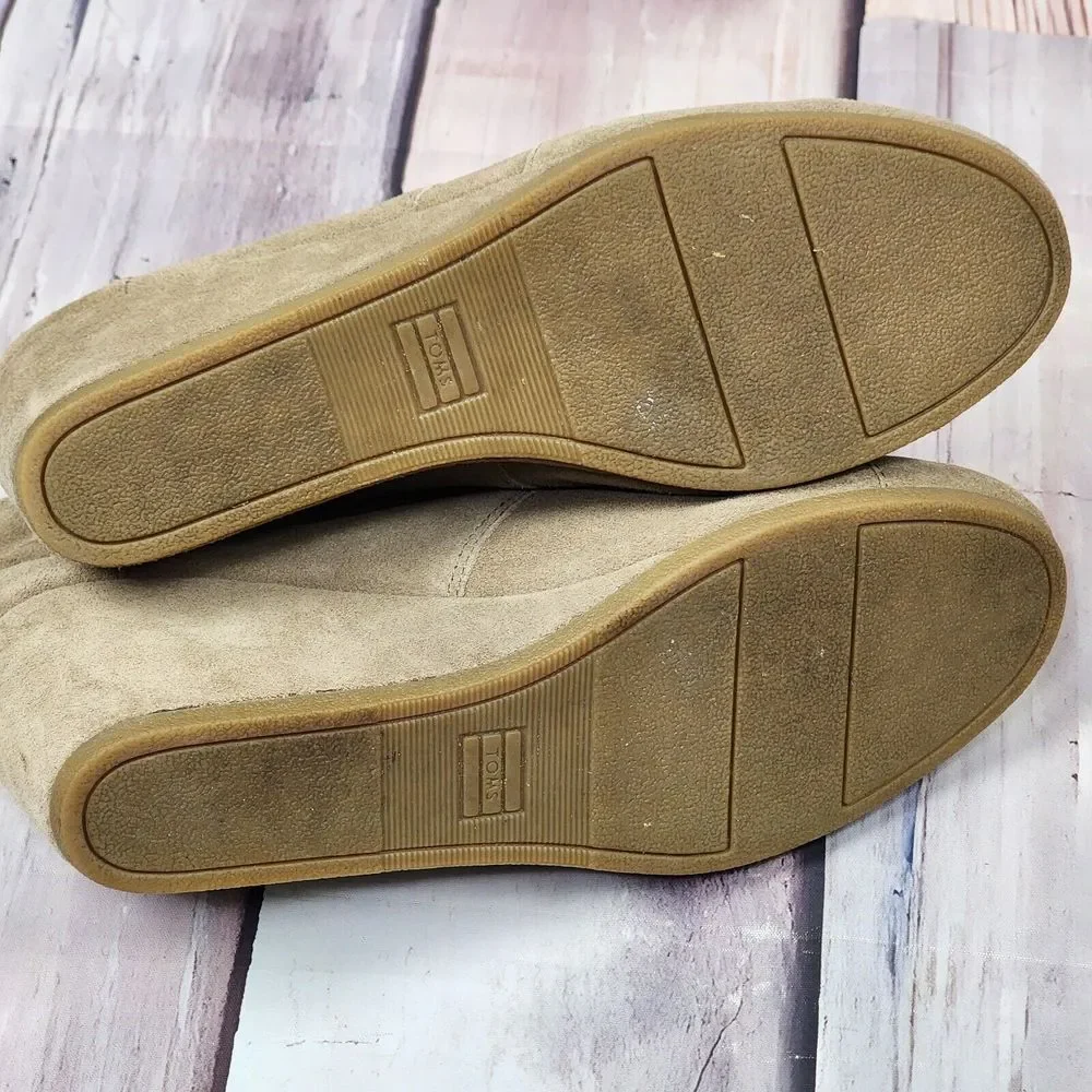 Toms Womens Size 11 Suede Desert Wedge‎ Ankle Cute Bootie Shoes Excellent